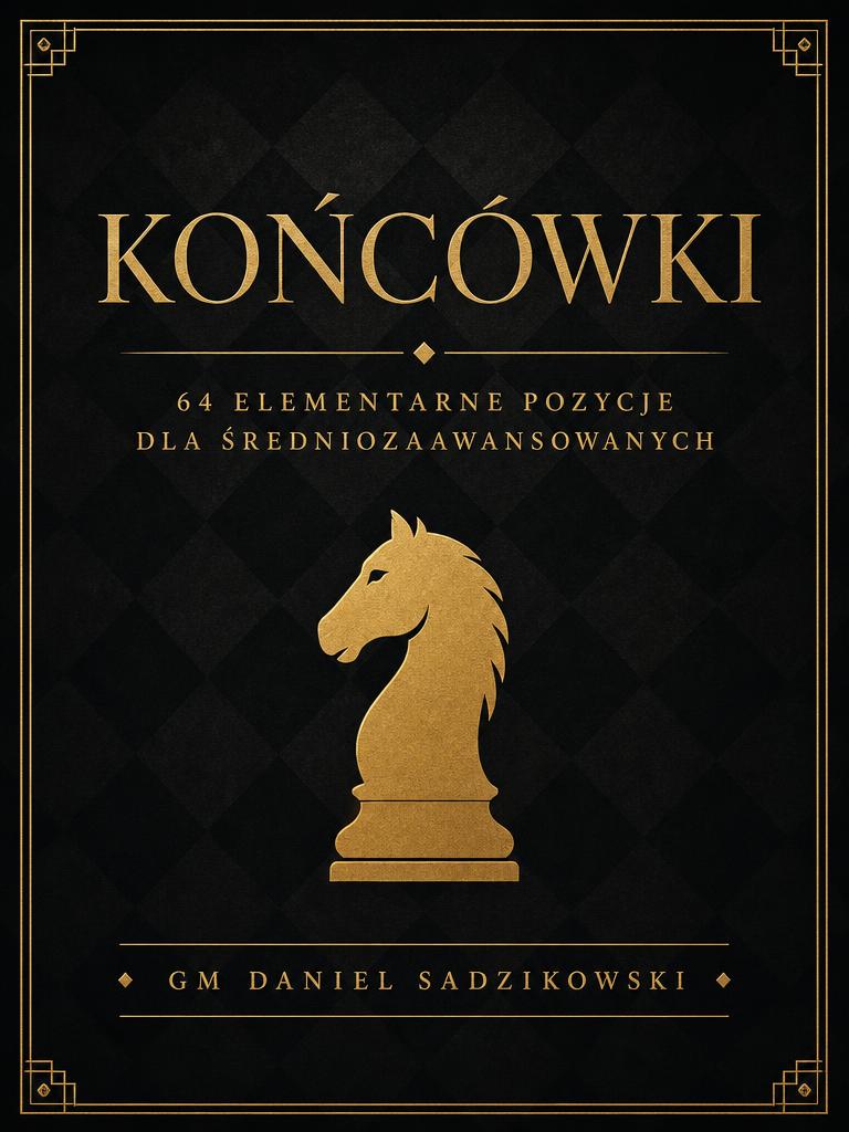 Okładka ebooka Końcówki — 64 elementarne pozycje dla średniozaawansowanych — GM Daniel Sadzikowski